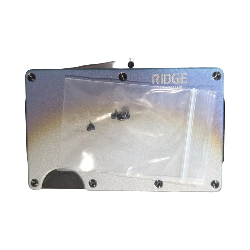 Qq8OThe Ridge Wallet Slim RFID Blocking Wallet w/Cash Strap Burnt Titanium - OB